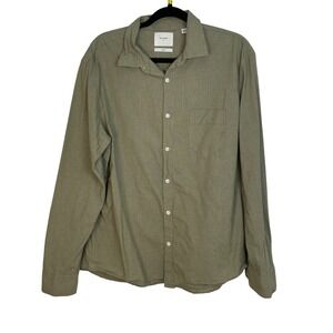 Billy‎ Reid Men's Olive Green Standard Long Sleeve Button Down Shirt Size Large